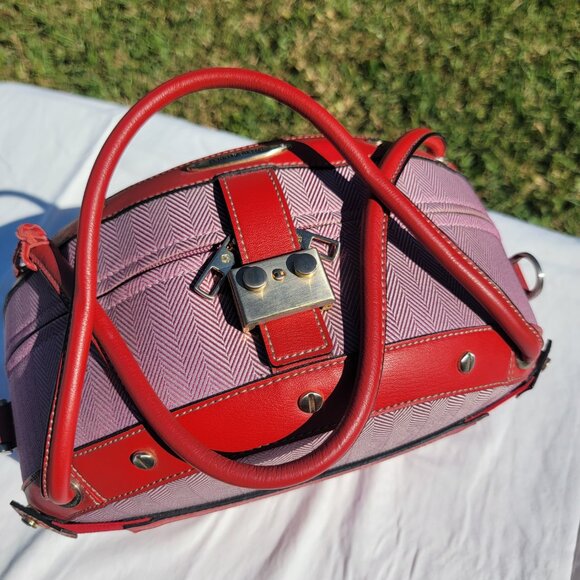 Alexander Mcqueen X Samsonite Black Label Round Red Carry-On Travel Bag - Picture 2 of 16